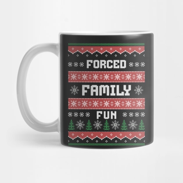 Forced family fun - ugly xmas sweater design by BodinStreet